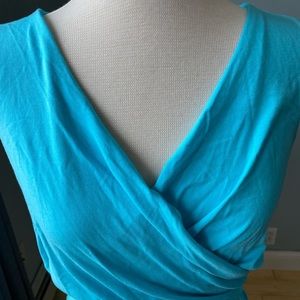 Double lined wrap jersey midi dress. Size 6/8. Knee length. Office/casual wear.